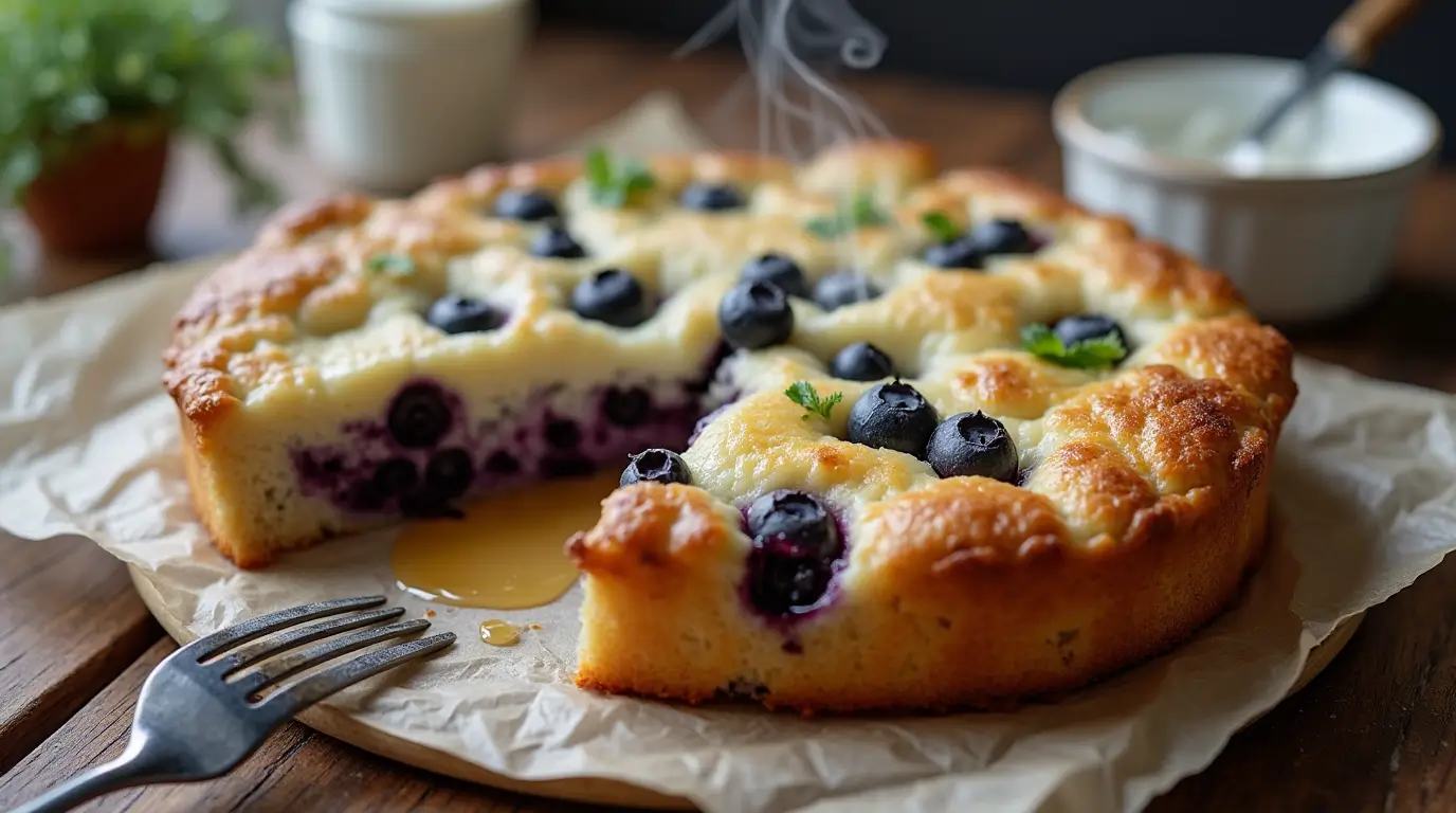 Blueberry Cottage Cheese Breakfast Bake