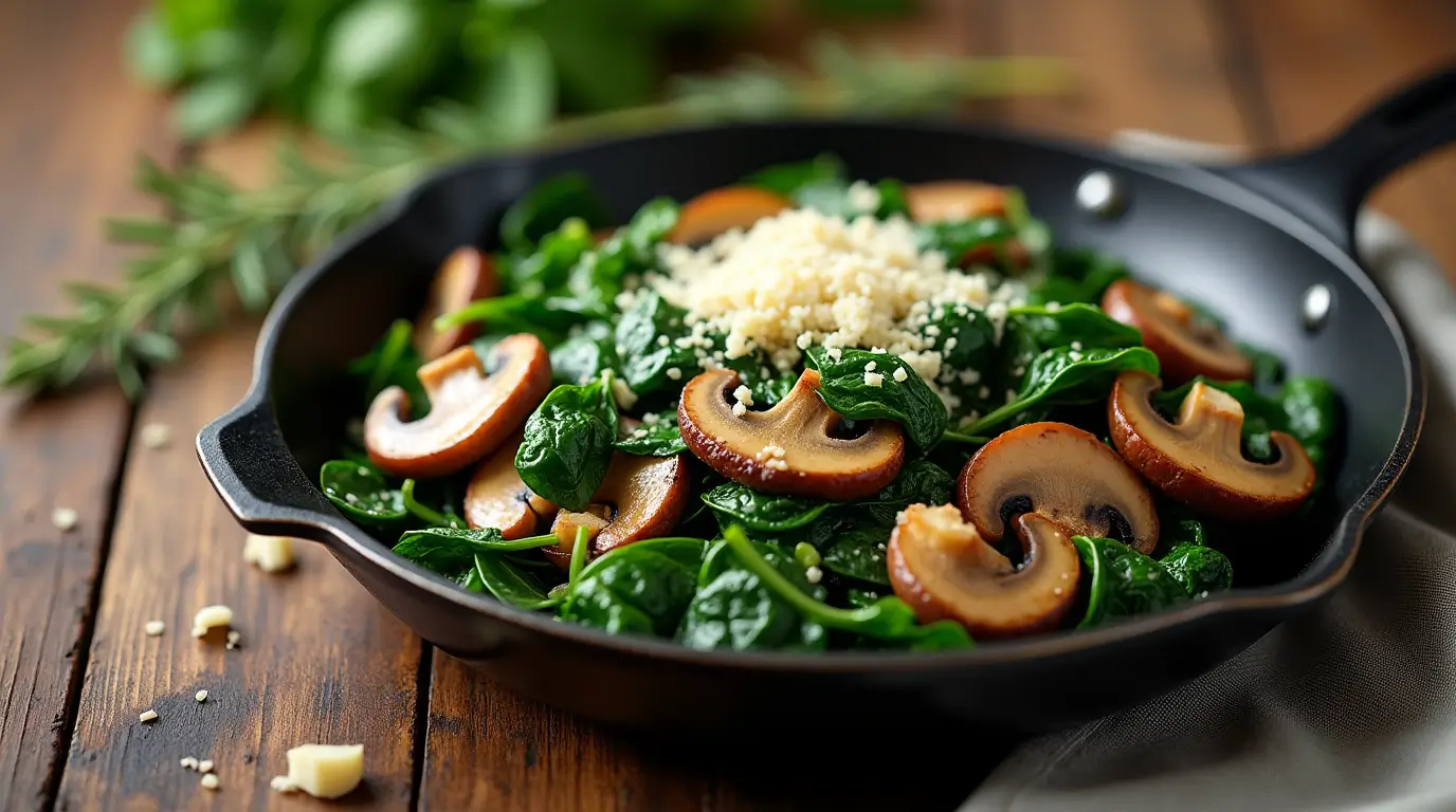 Sautéed Mushrooms with Spinach