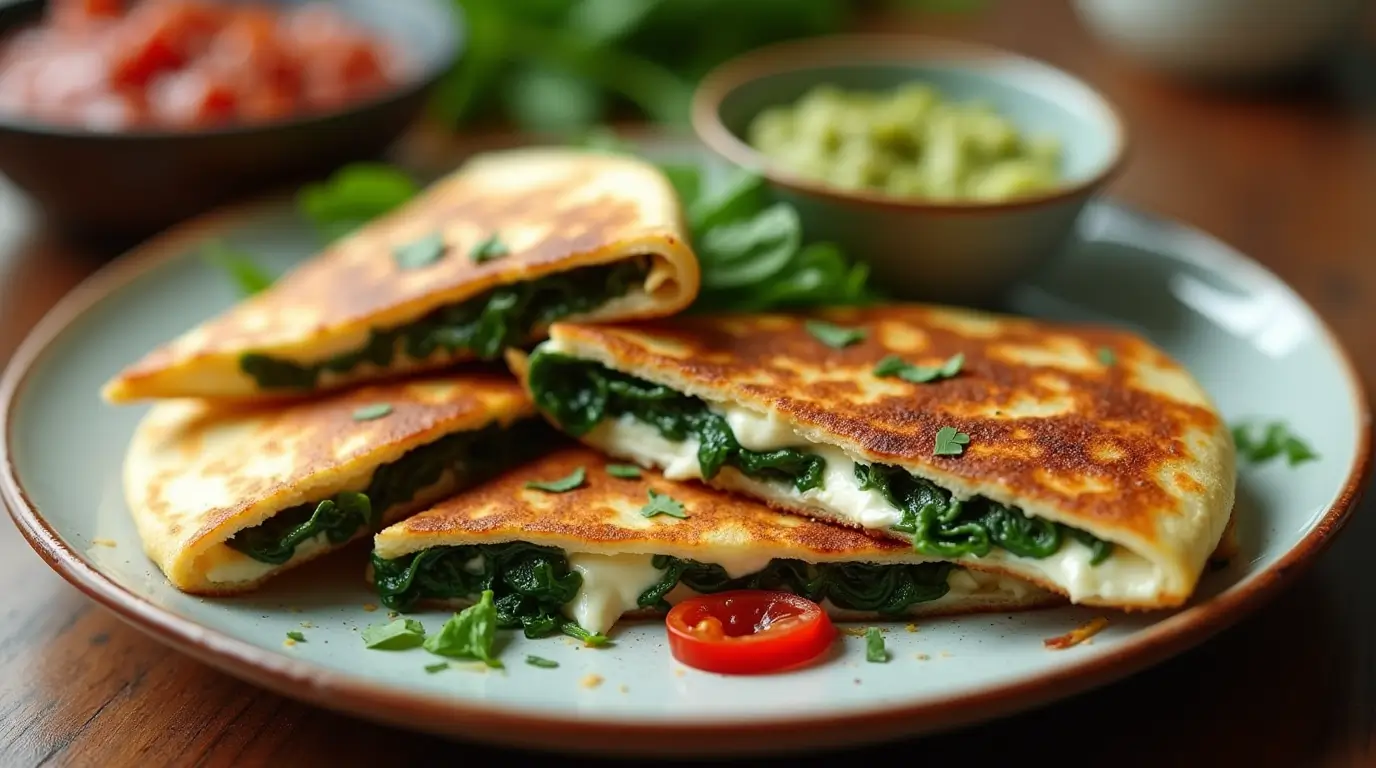 Spinach and Feta Quesadillas